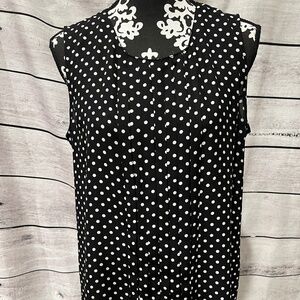Chico's Size 1 Polka Dot Sleeveless Top Shirt